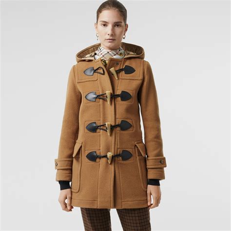 long wool blend duffle coat burberry|burberry duffle coat for women.